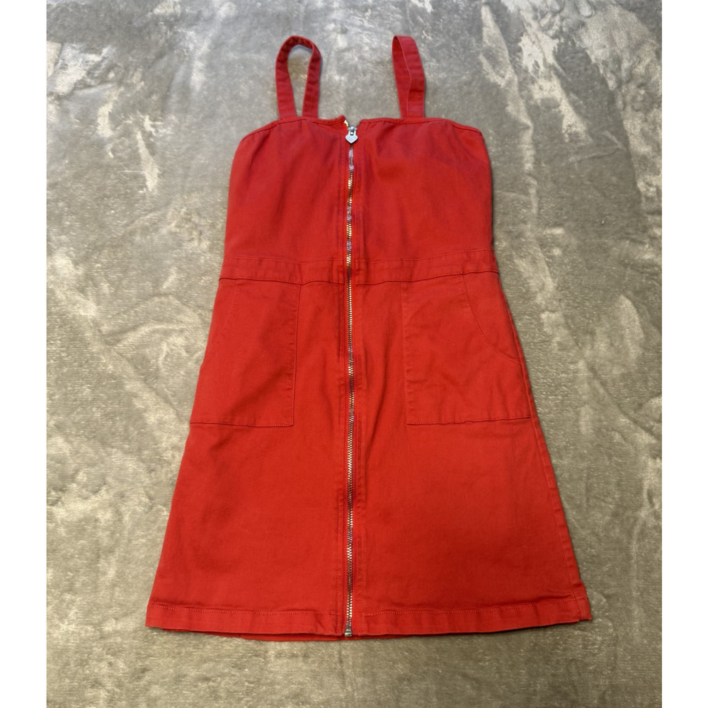 Forever 21 Red Zip-Front Casual Sundress